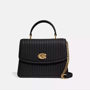Coach Parker Black Top Handle With Quilting